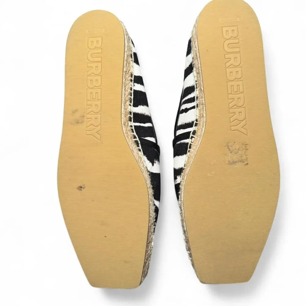 Burberry Women's Abstract/Zebra Print Flat Slip-on Espadrilles EU40/US9.5